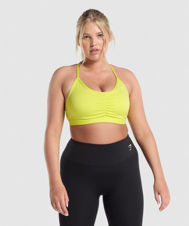 Staniki Sportowe Gymshark Ruched Damskie Żółte | PL 378ECV